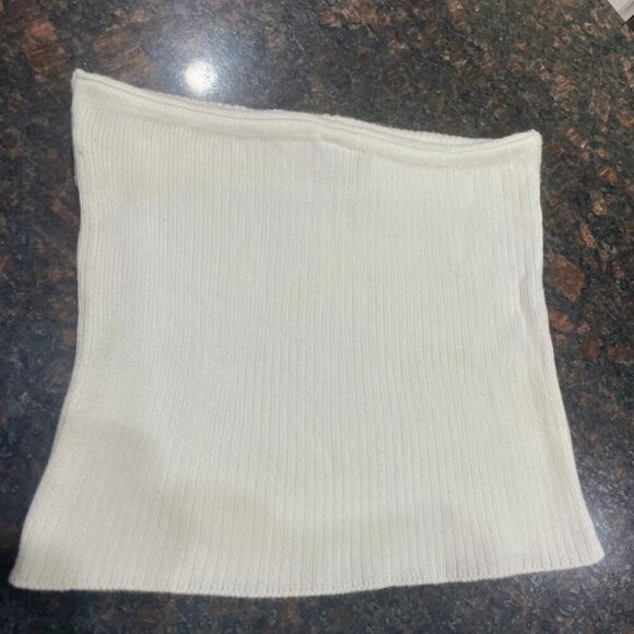 CELINE KNITTED TUBE TOP ON COTTON IVORY SZ SMALL PREPPY CHIC SEXY CELINE TOP - Picture 14 of 15